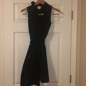 Milly black ruffle wrap dress
